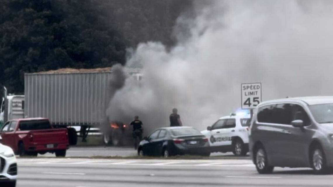 Semi-truck fire on US 278 slows Bluffton traffic to crawl Tuesday afternoon, police say