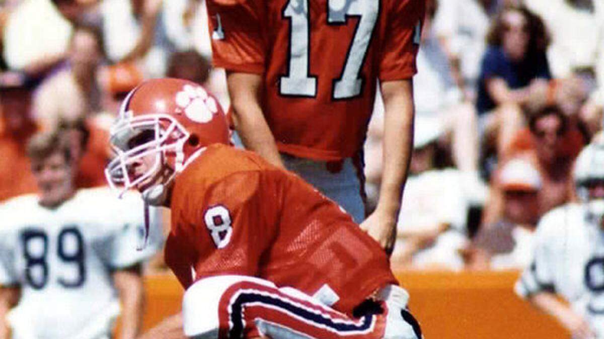 Clemson's Chris Gardocki sets up for a kick. Gardocki was drafted by the Chicago Bears in 1991.