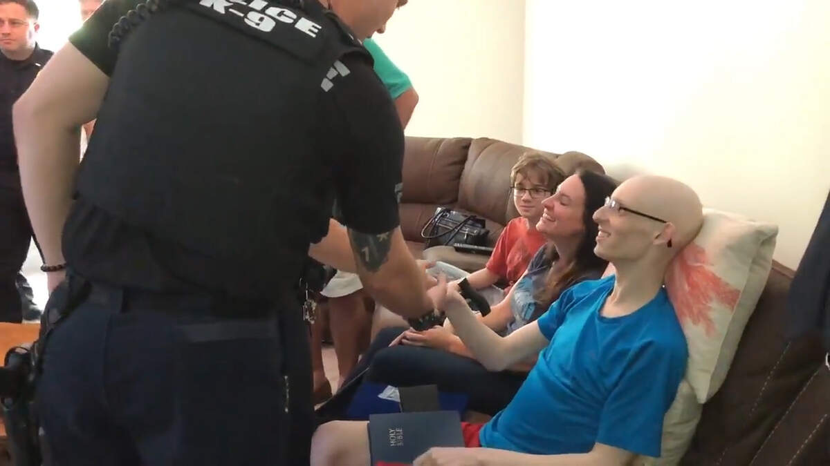 The Bluffton Police Department surprised 16-year-old Michael Mugrage by swearing him in as an honorary officer.