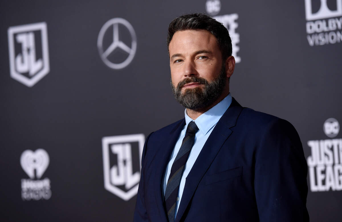 Ben Affleck poses at the premiere of "Justice League" in Los Angeles on Monday, Nov. 13, 2017.