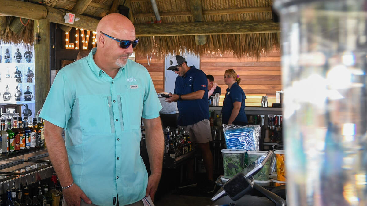 Mike Hays bartends at the newly opened Tiki Hut on Coligny Beach on Thursday, May 30, 2024 at Beach House Hilton Head Island.