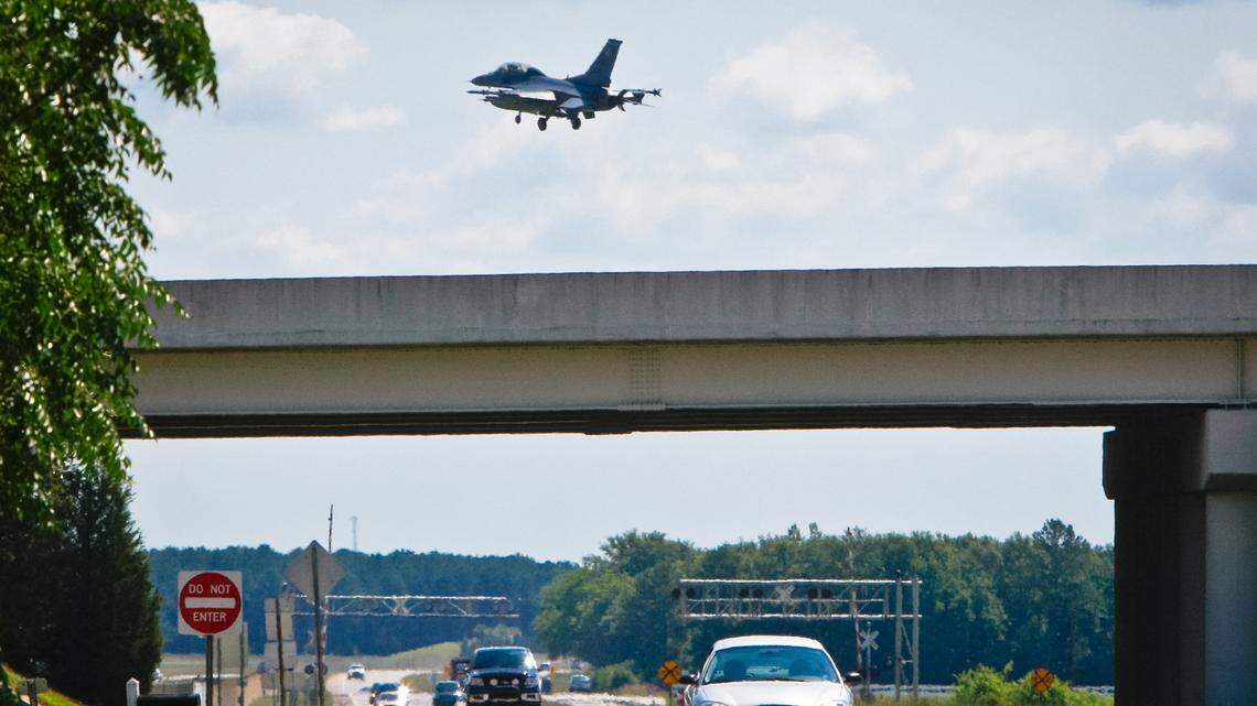 Aircraft flying over are a constant reminder of the importance of Shaw to the people of Sumter.