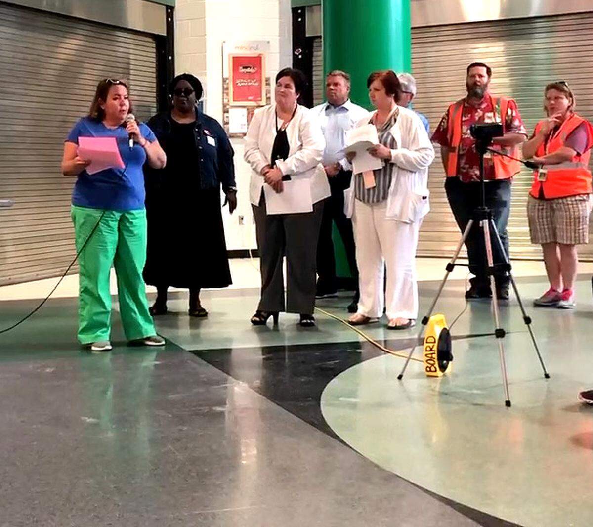 Amy Morrissette, RN discusses nurses wages at Bluffton High School on Tuesday, May 14 at the Beaufort County School District’s public hearing of the proposed 2019-2020 budget.