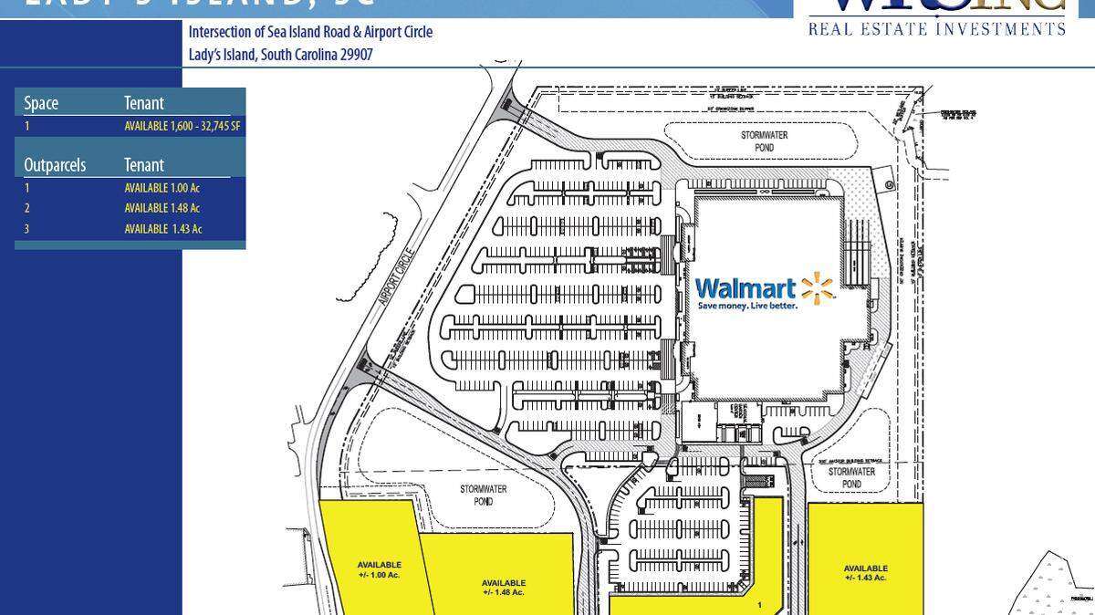 An early version of WRS Real Estate Investments' layout of a proposed Lady's Island Walmart.