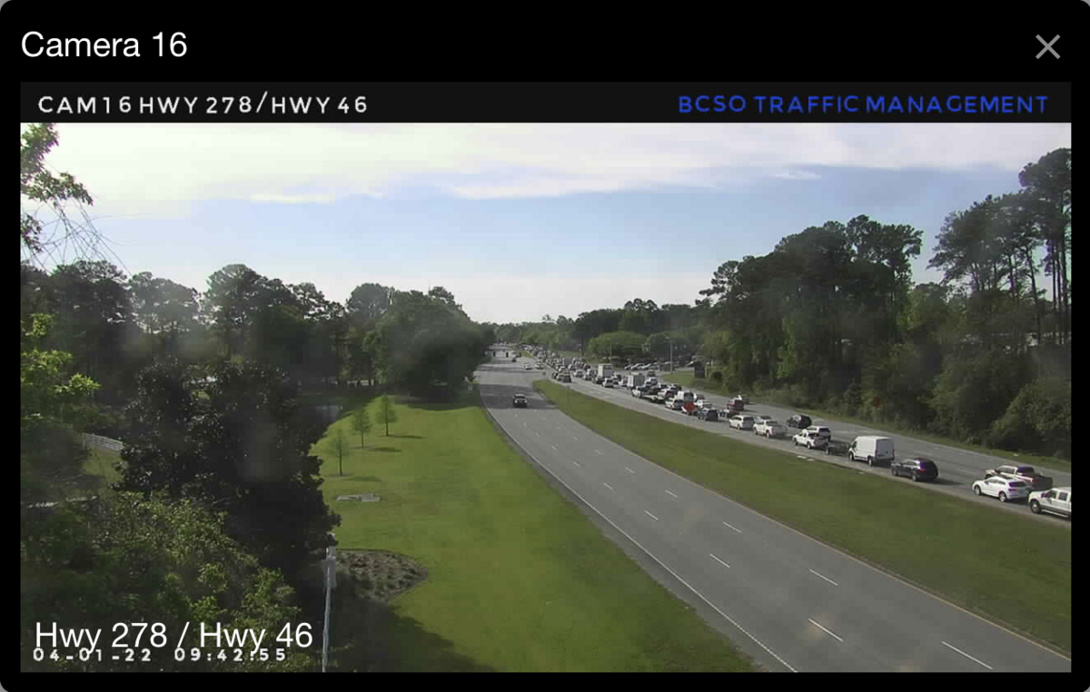 Traffic is backed up on U.S. Highway 278 Friday morning after a truck broke down on the Hilton Head bridge.