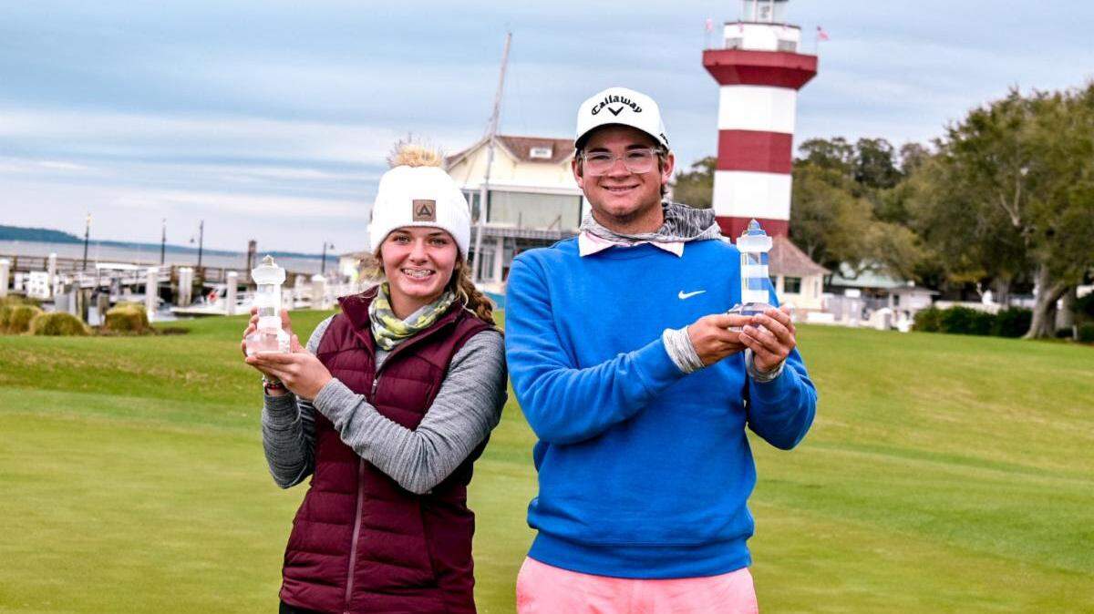 Macy Pate, left, and PJ Maybank won the 31st Sea Pines Junior Heritage on Sunday, Feb. 6, 2022.