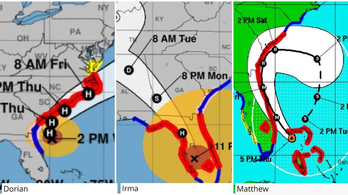 How will Dorian compare to Irma and Matthew’s rainfall, storm surge and wind in Beaufort County?