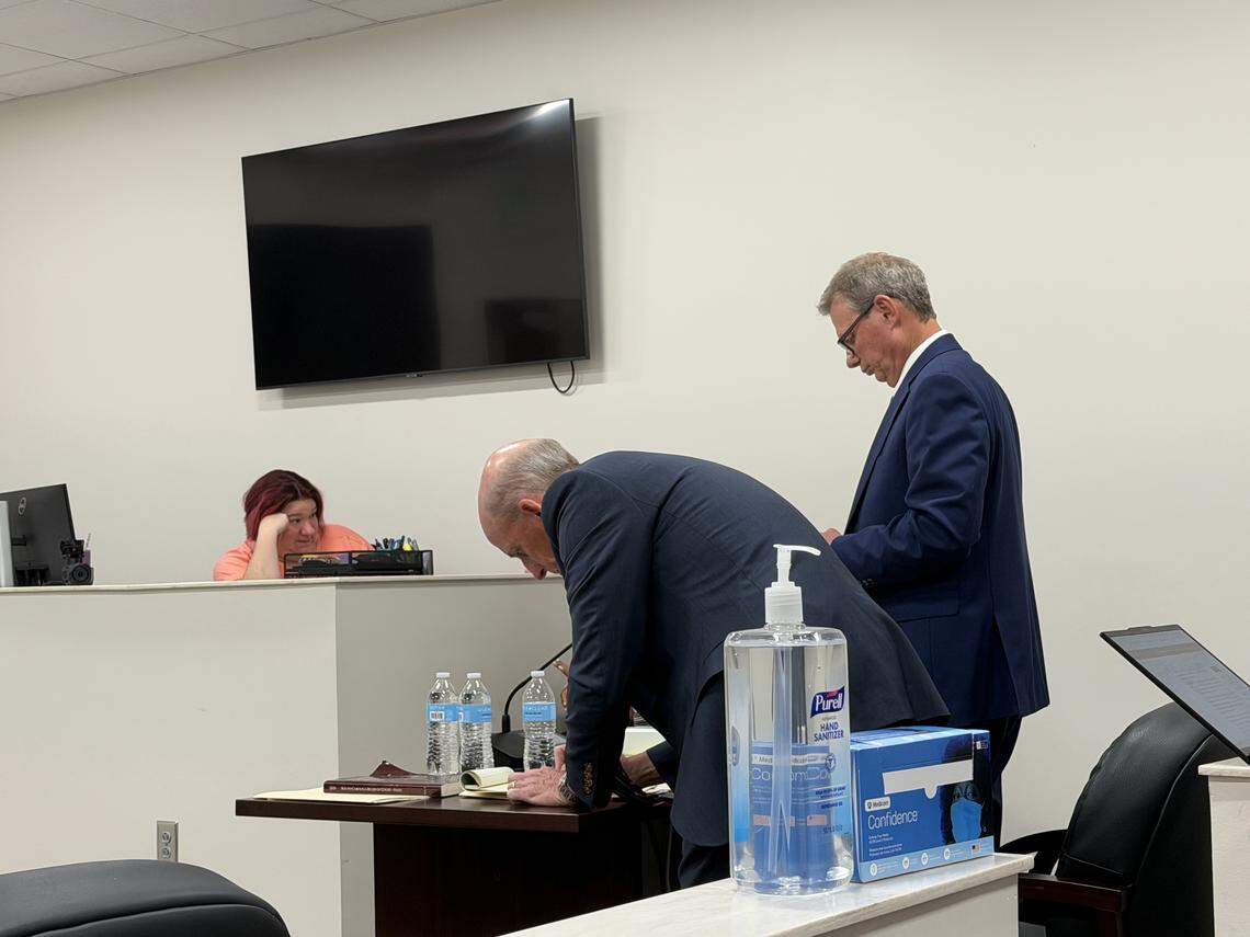 Beaufort Magistrate Judge Thomas Holloway (right) was found not guilty of driving under the influence the morning of April 28, 2026. It was the second day of his trial following an October 2025 car collision on Saint Helena Island that ended in his high-profile arrest.
