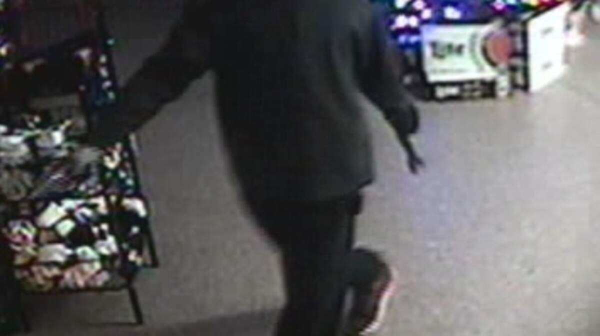 An image taken from surveillance video of an armed robbery suspect at the Callawassie General Store on Dec. 18, 2014.