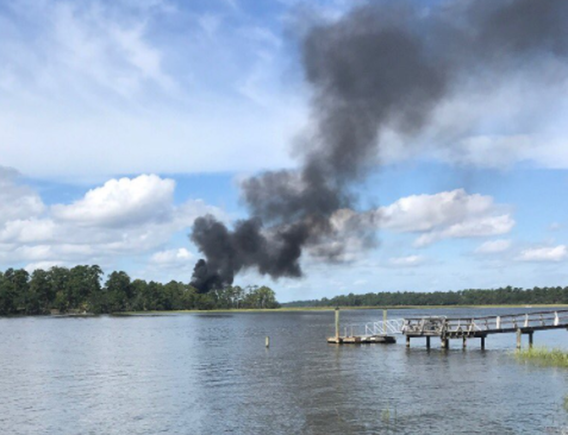 A military plane crashed five miles outside Marine Corps Air Station in Beaufort just before noon today, according to the Beaufort County Sheriff’s Office.