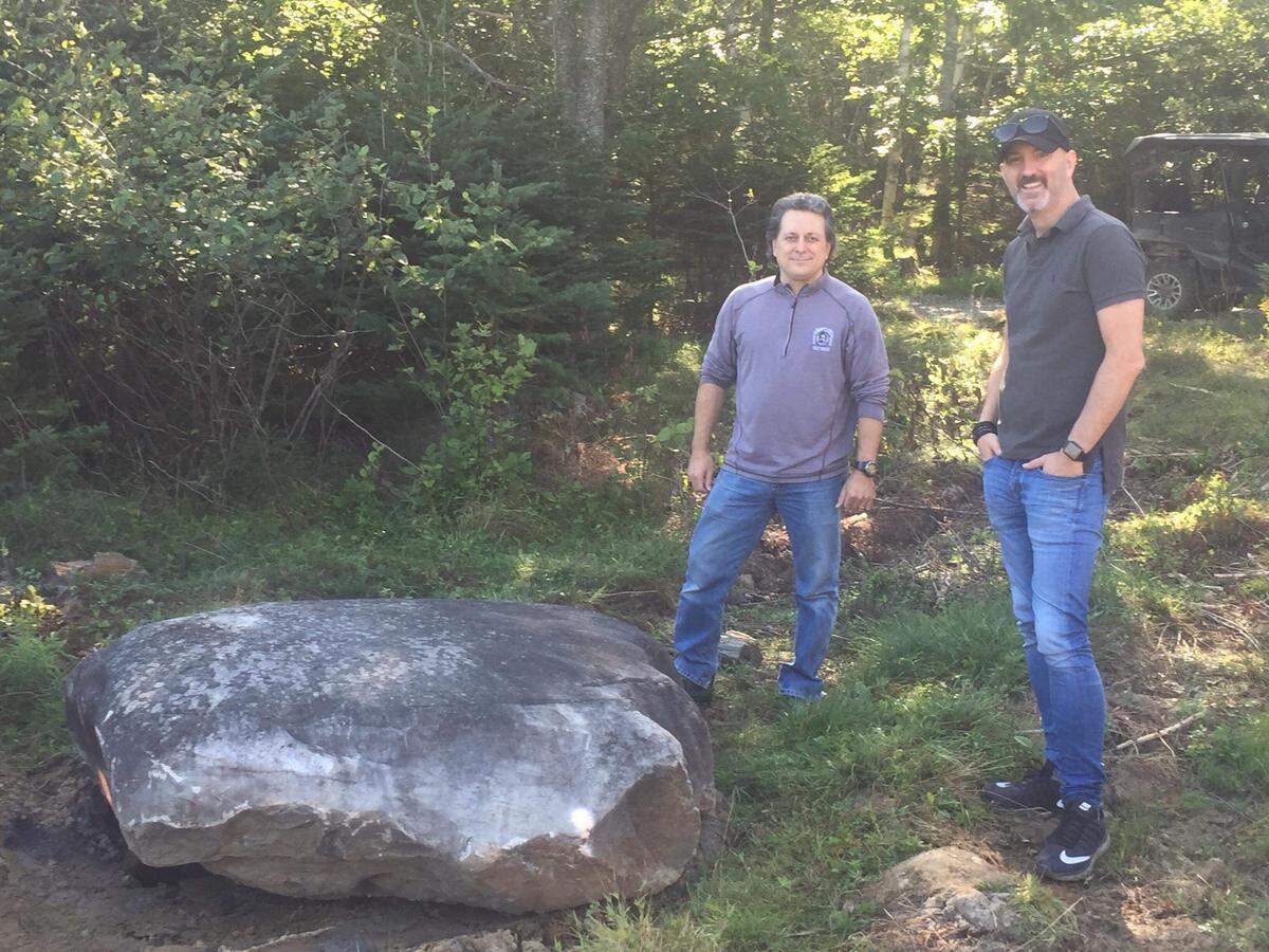 Chris Morford of Bluffton, left, and Netherlands-based researcher Corjan Mol worked together on research presented on “The Curse of Oak Island” on History channel.