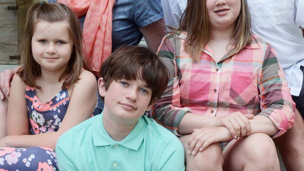Amy Horn is photographed with her family, from left, Carlie, Robbie, Mallory and husband Randy, on April 22.