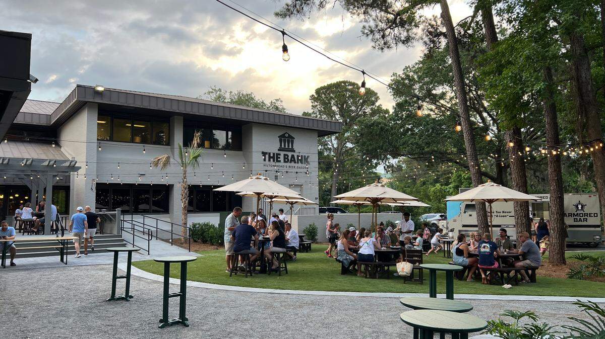 Both indoor and outdoor seating is available at The Bank, which opened Tuesday, June 6, on Hilton Head.