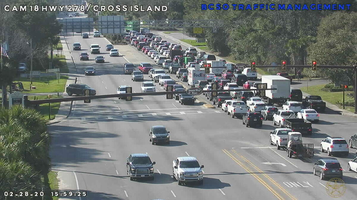 A crash at the base of the Hilton Head Island bridges was slowing traffic around 4 p.m. on Friday, Feb. 28, 2020.