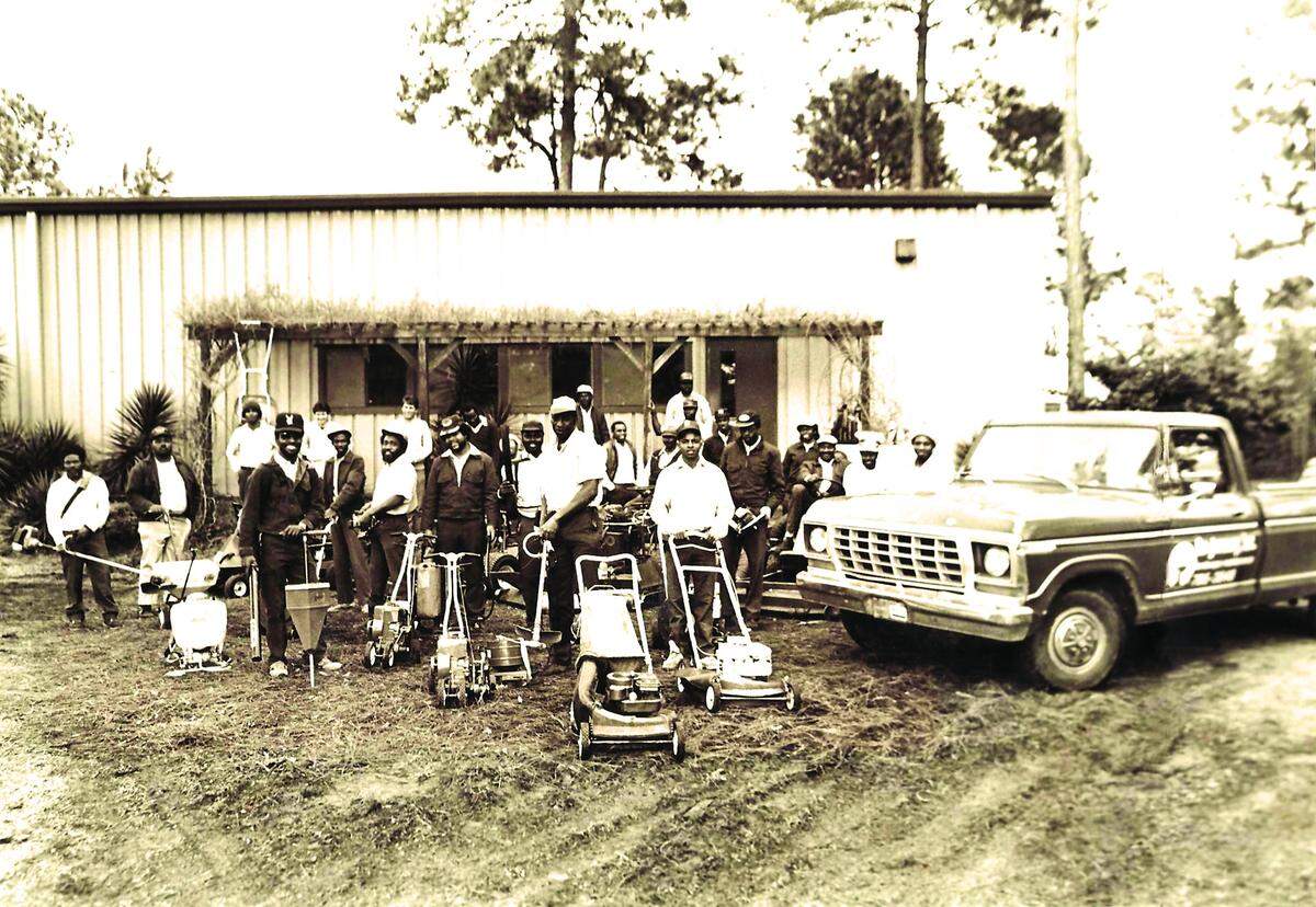 An early photo of The Greenery’s landscaping crew. In the beginning, The Greenery’s workforce was primarily made up of African Americans.