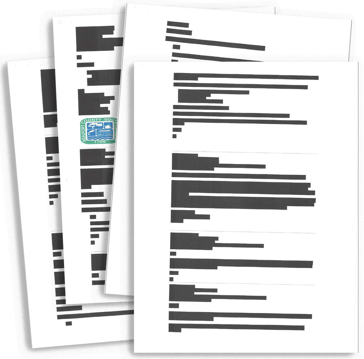 FOIA requests from Port Royal resident Mare Baracco show hourly price breakdowns anywhere from $16 to $33.19 to $72. On one occasion, Baracco received 12 pages of emails from Beaufort County that were almost completely redacted — removing dates, names and all other information except for one email address.