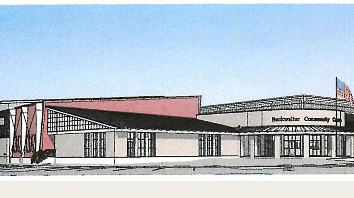 This rendering shows the proposed expansion for the Buckwalter Community Center.