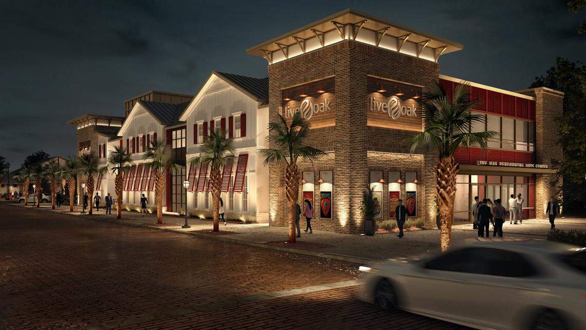 An artist’s rendering of the proposed Live Oak Performing Arts Center in Bluffton.