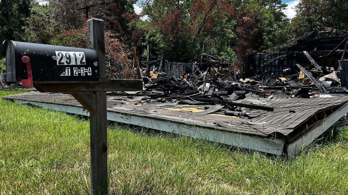 What remains from a structure fire off of Trask Parkway on June 17, 2024.