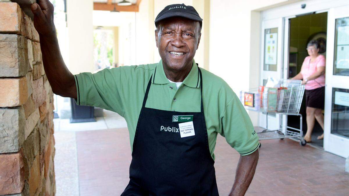 George Brown, 75, works at the Buckwalter Place Publix and is perhaps the friendliest grocery store employee in Bluffton.