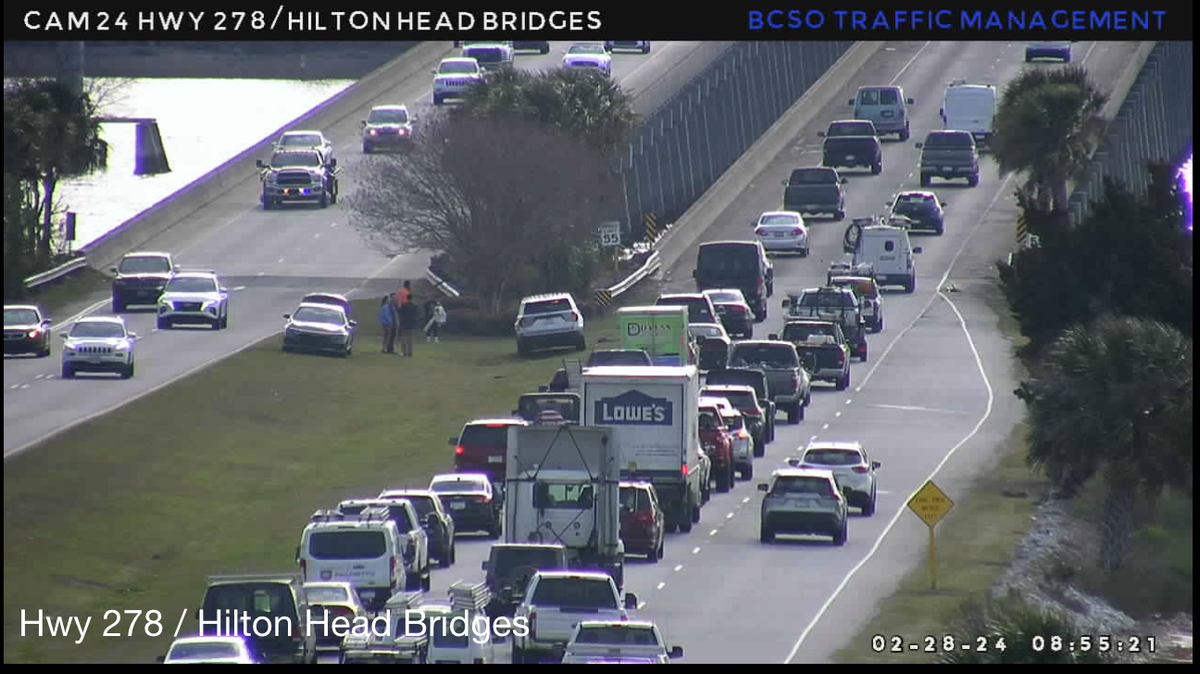 The Wednesday morning crash occurred just before the first bridge to Hilton Head at approximately 8 a.m., according to an alert from the Beaufort County Sheriff’s Office.