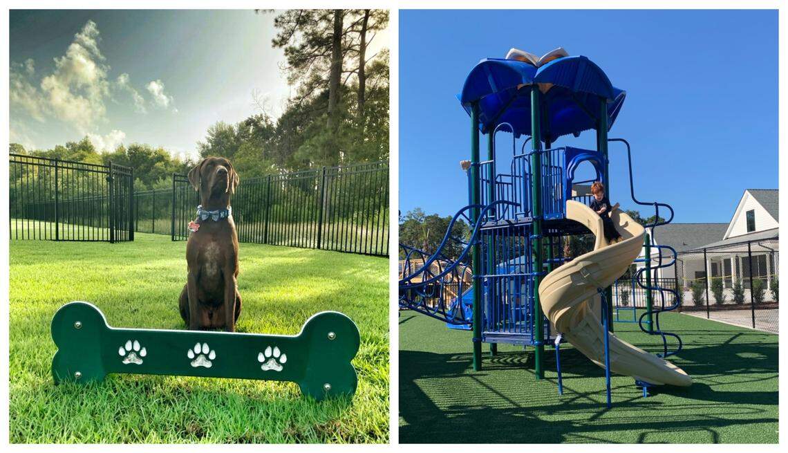 The Hilton Head National RV Resort has a one-acre dog park and a playground for children.