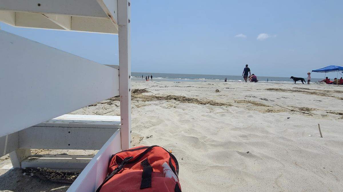 The lifeguard stand on North Beach on Hunting Island in Beaufort County, SC in August 2021.