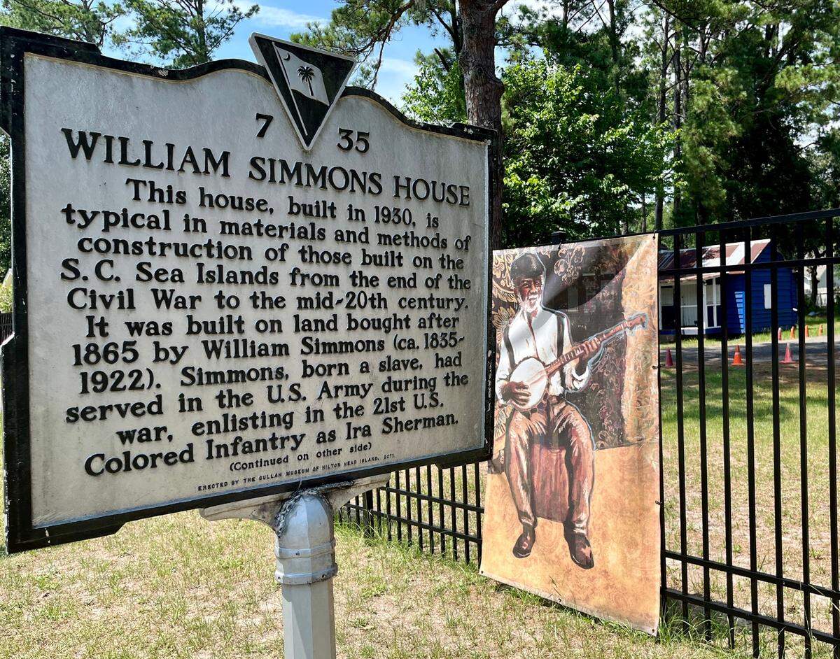 Historical marker back on duty at the Gullah Museum of Hilton Head Island on Gum Tree Road.