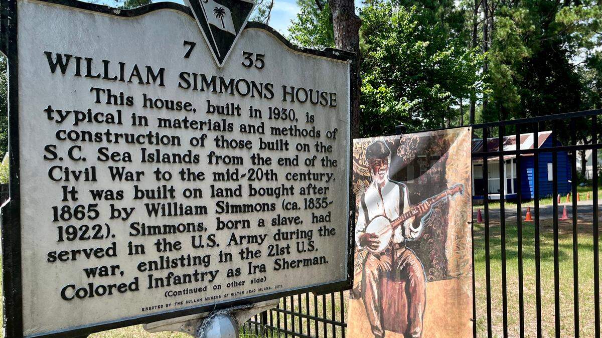 Historical marker back on duty at the Gullah Museum of Hilton Head Island on Gum Tree Road.