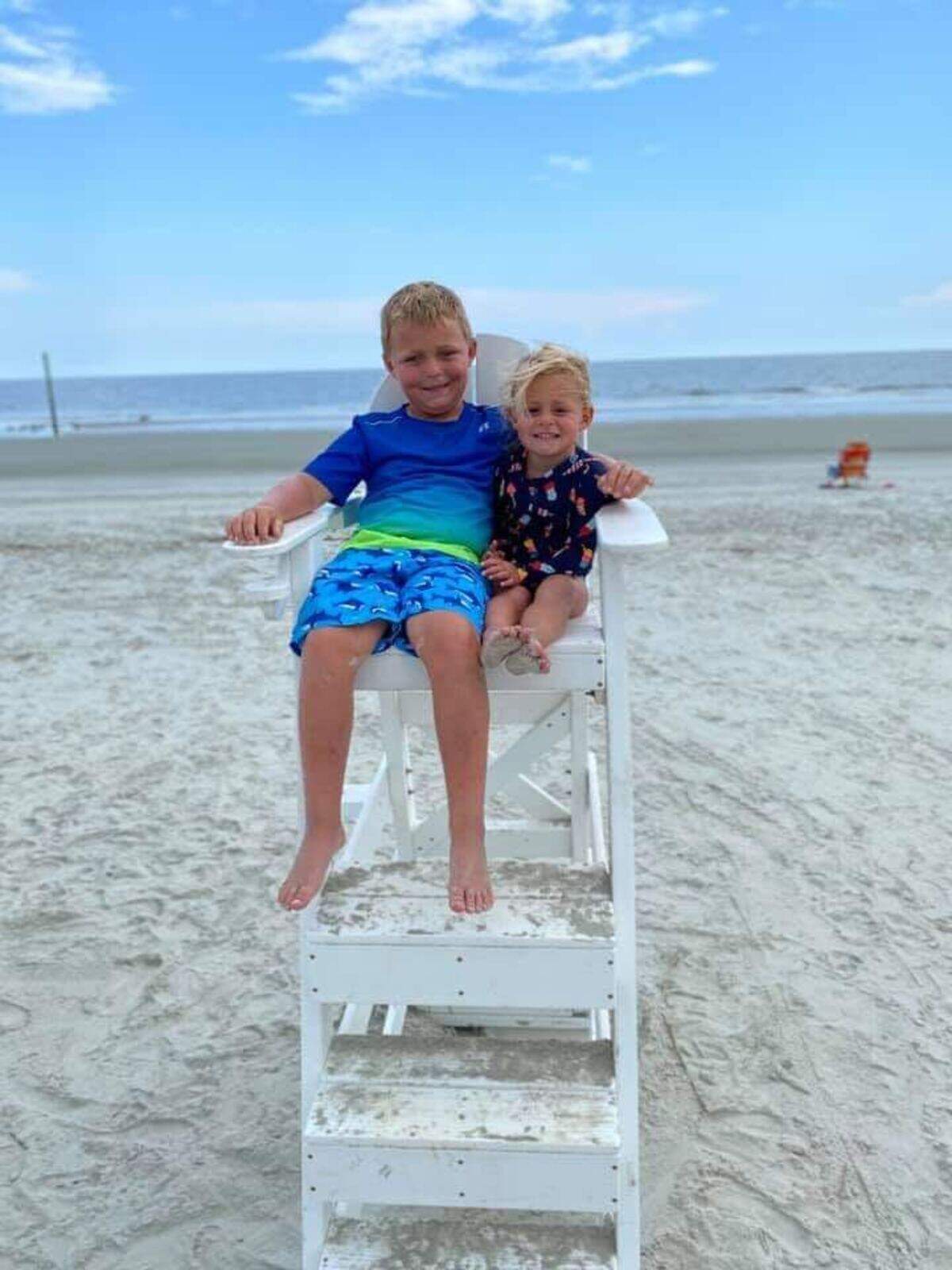 Mason (left) and Emerson (right) Stenger during a recent visit to Hunting Island State Park.