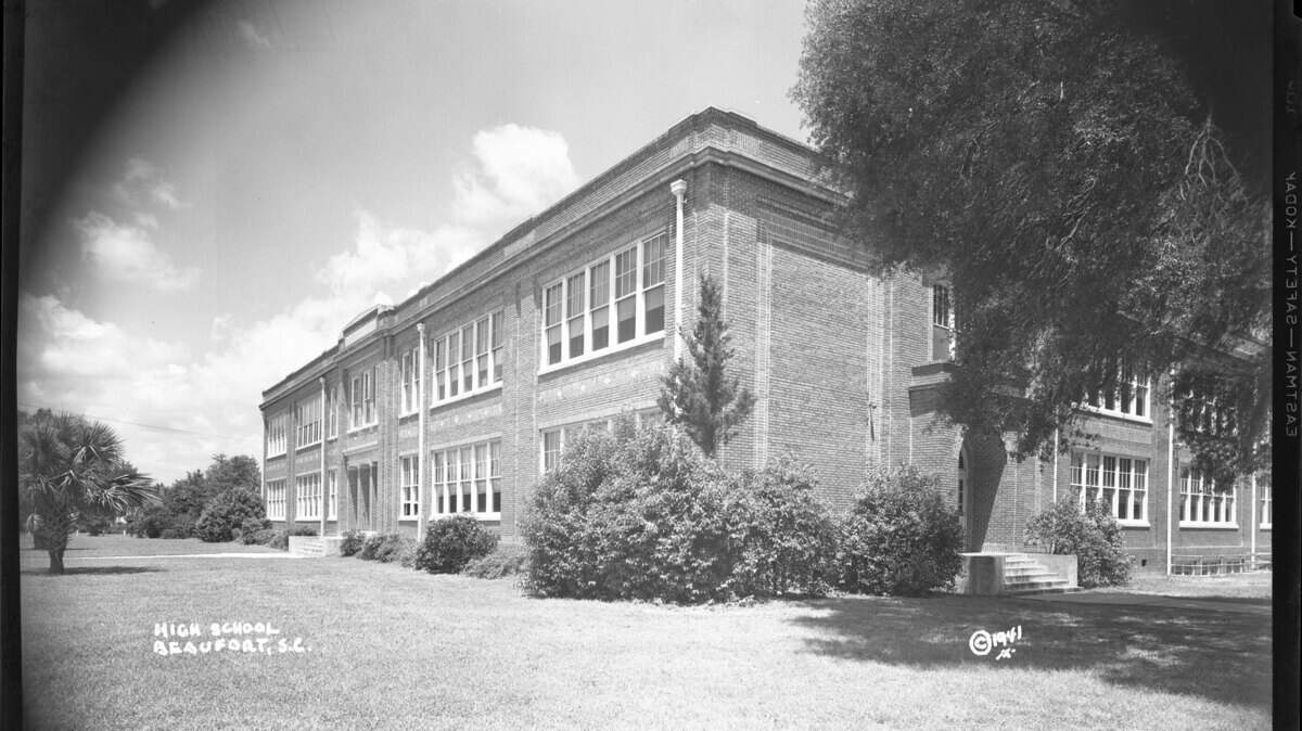 Beaufort High School is shown in this 1941 photograph from "The Lucille Hasell Culp Collection -- A Celebration of Beaufort, South Carolina." The photo is part of the Beaufort District Collection of the Beaufort County Library.