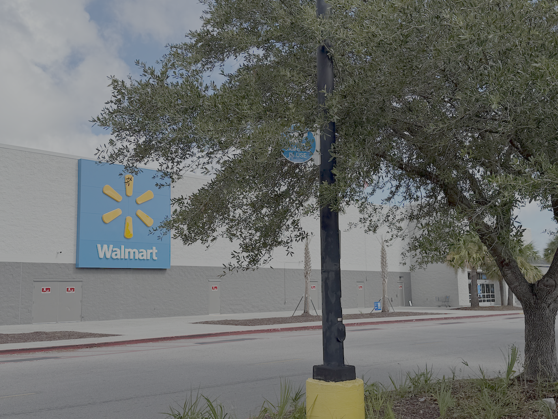 A “cameras in use” sign was photographed in the parking lot of the Beaufort Walmart, located at 350 Robert Smalls Parkway, on Sept. 23, 2025, the morning after two shooting incidents were reported in the store’s parking lot. No injuries were reported.