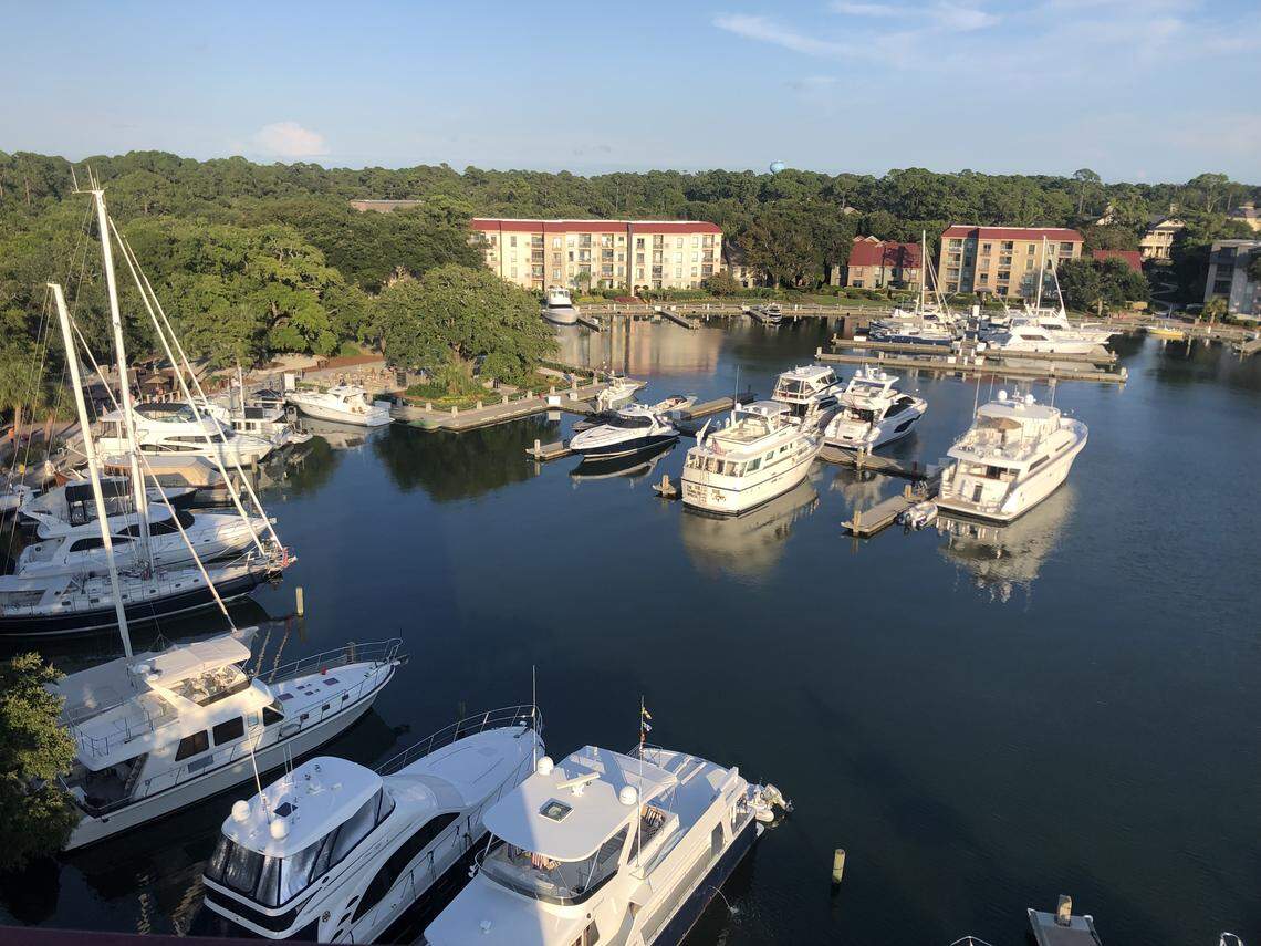 The view from the top of the Harbour Town lighthouse in Sea Pines on Hilton Head Island.