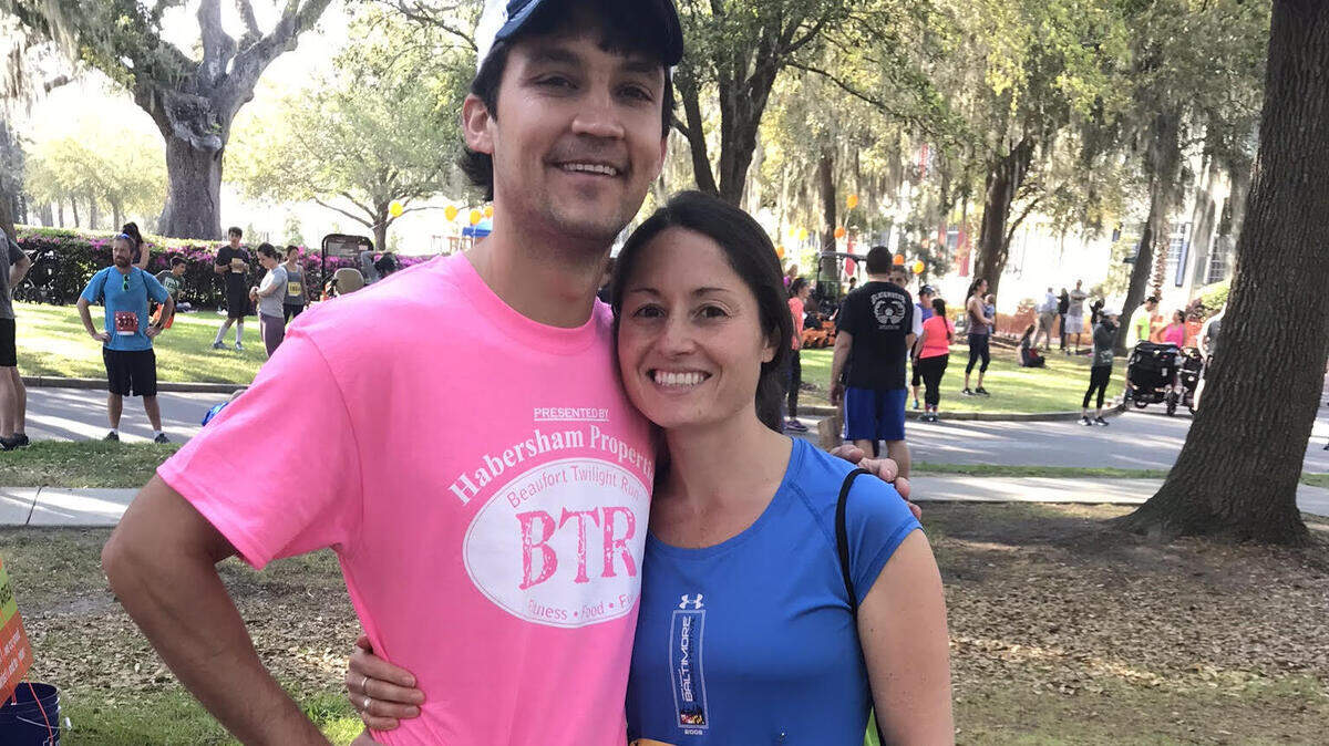 Patrick and Lauren Kelly on race day.