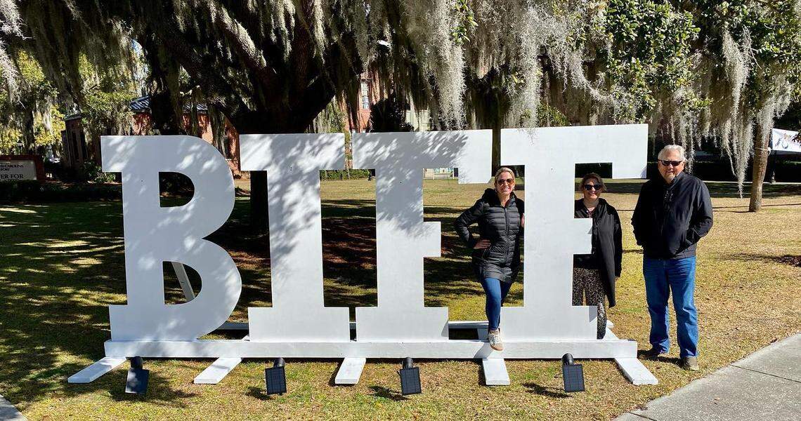 The sign for the Beaufort International Film Festival (BIFF) in front of the University of South Carolina Beaufort. letters in front of the USCB Center for the Arts. The six-day festival begins Tuesday.