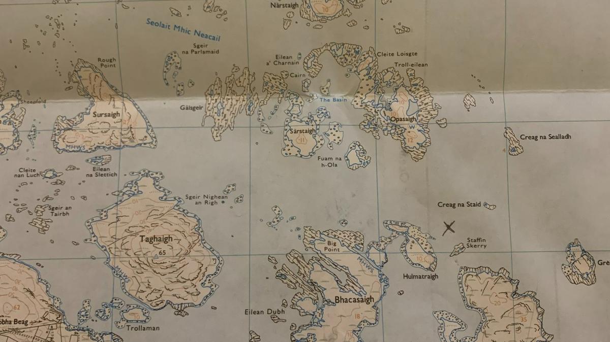 A black “X” marks the spot of where a piece of Hilton Head Island was found nearly 4,000 miles away on the shores of North Uist in the Outer Hebrides, a chain of islands off the North West coast of Scotland.