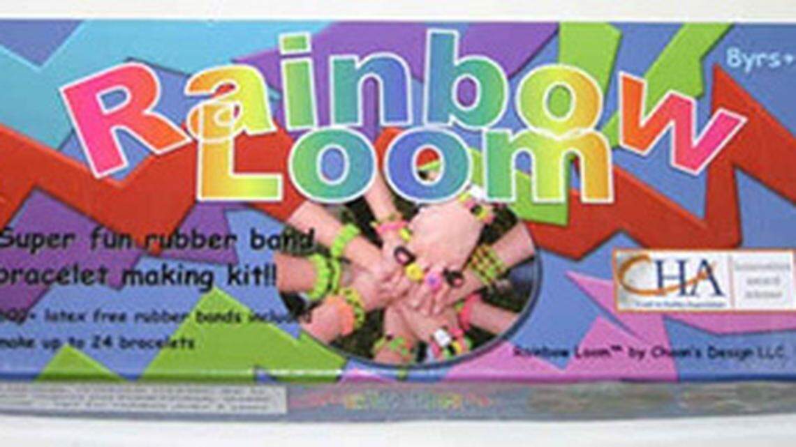 Rainbow Loom bracelets ... the latest craze involving fancy office supplies. 