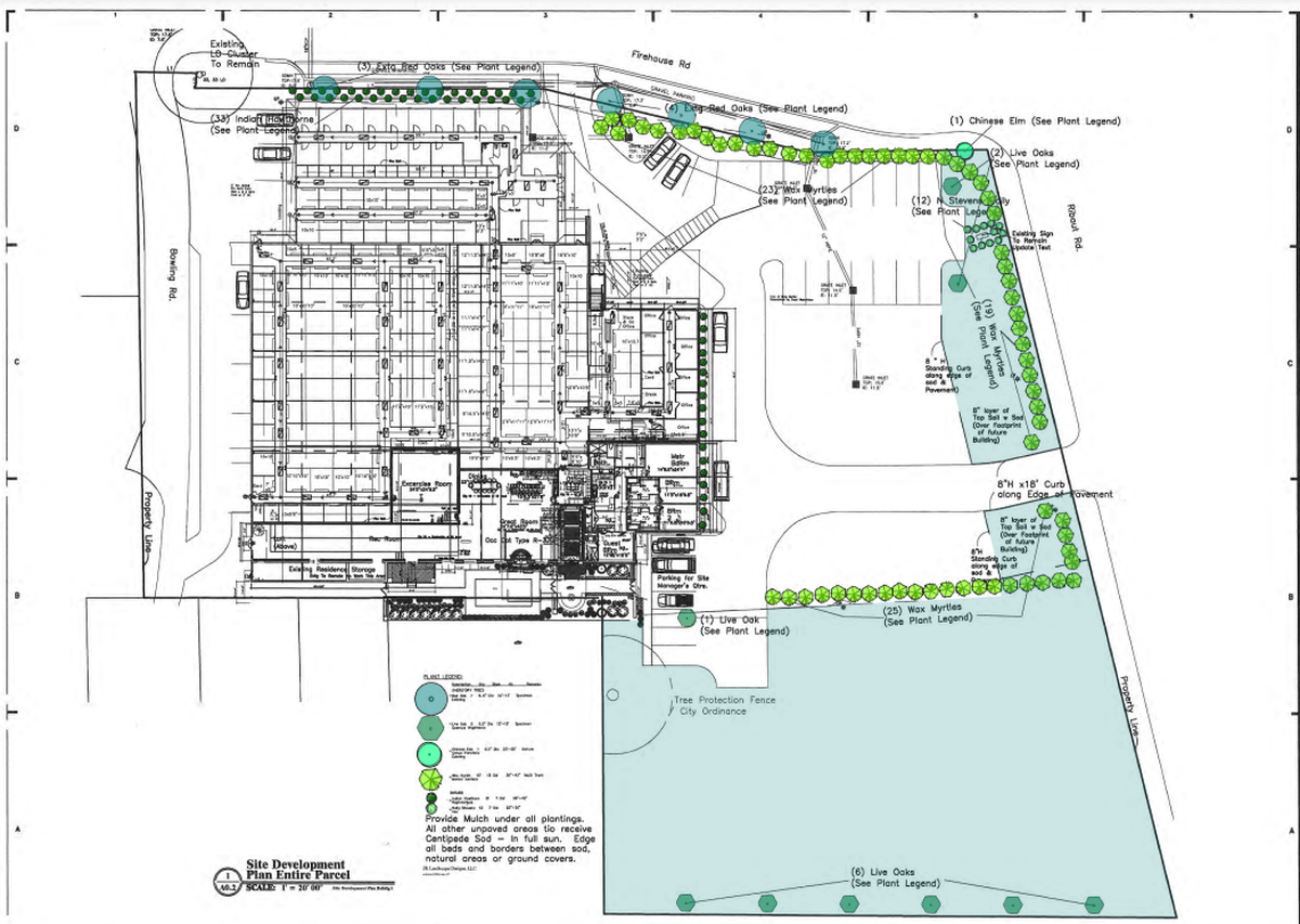 A design of the storage units will replace the former bowling alley on Ribaut Road. Some residential and office space also is part of the plan.