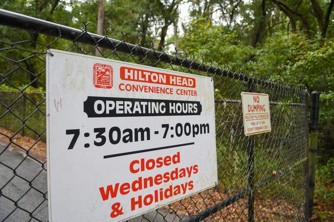 The gated entrance to Beaufort County’s Hilton Head Island Convenience Center as seen on Wednesday, Sept. 16, 2020.