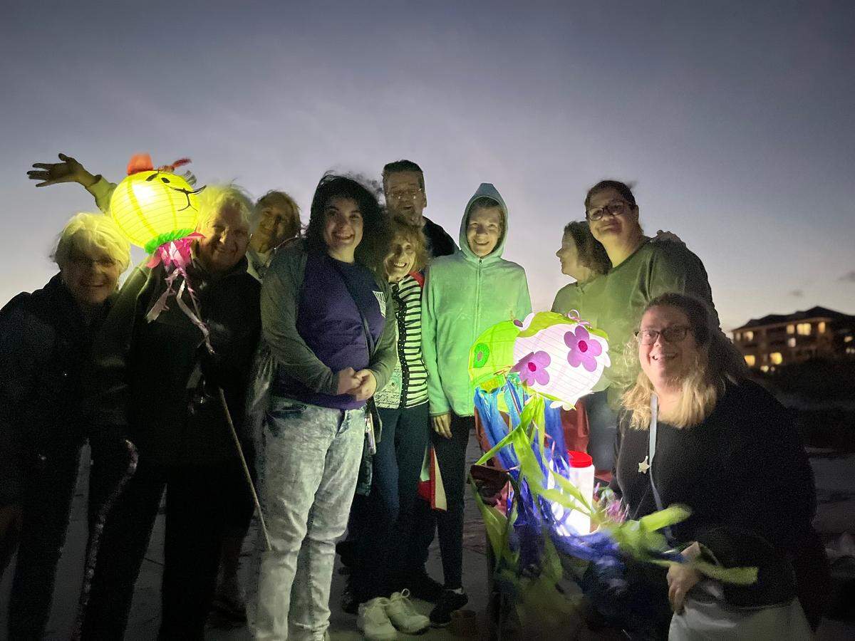 Full Spectrum Studio, an art studio for adults with disabilities on Hilton Head, was at the 2022 lantern parade to cheer on other local artists as they marched down the beach. 