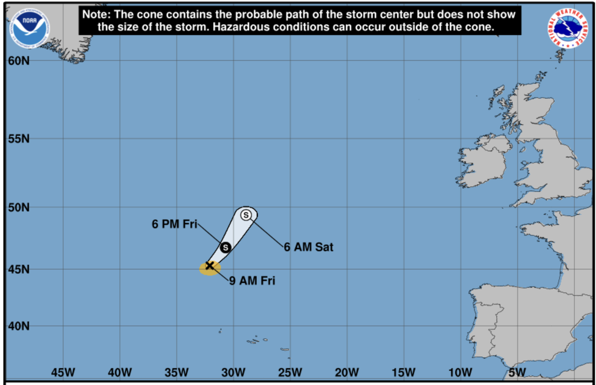 The National Hurricane Center is tracking now Subtropical Storm Karen, which strengthened overnight after holding only a 10% chance of development. Oct. 10, 2025.