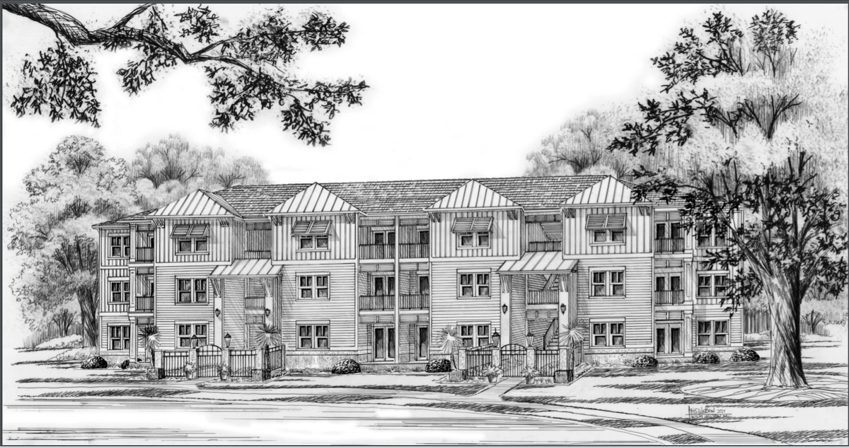 Water Crest Apartments would have 504 units and several styles of buildings. It’s planned for Broad River Boulevard.