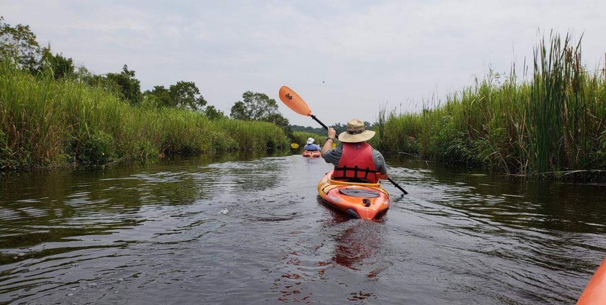 Photos from the Town of Bluffton show kayaking in the New River at the site of the future New Riverside Park.