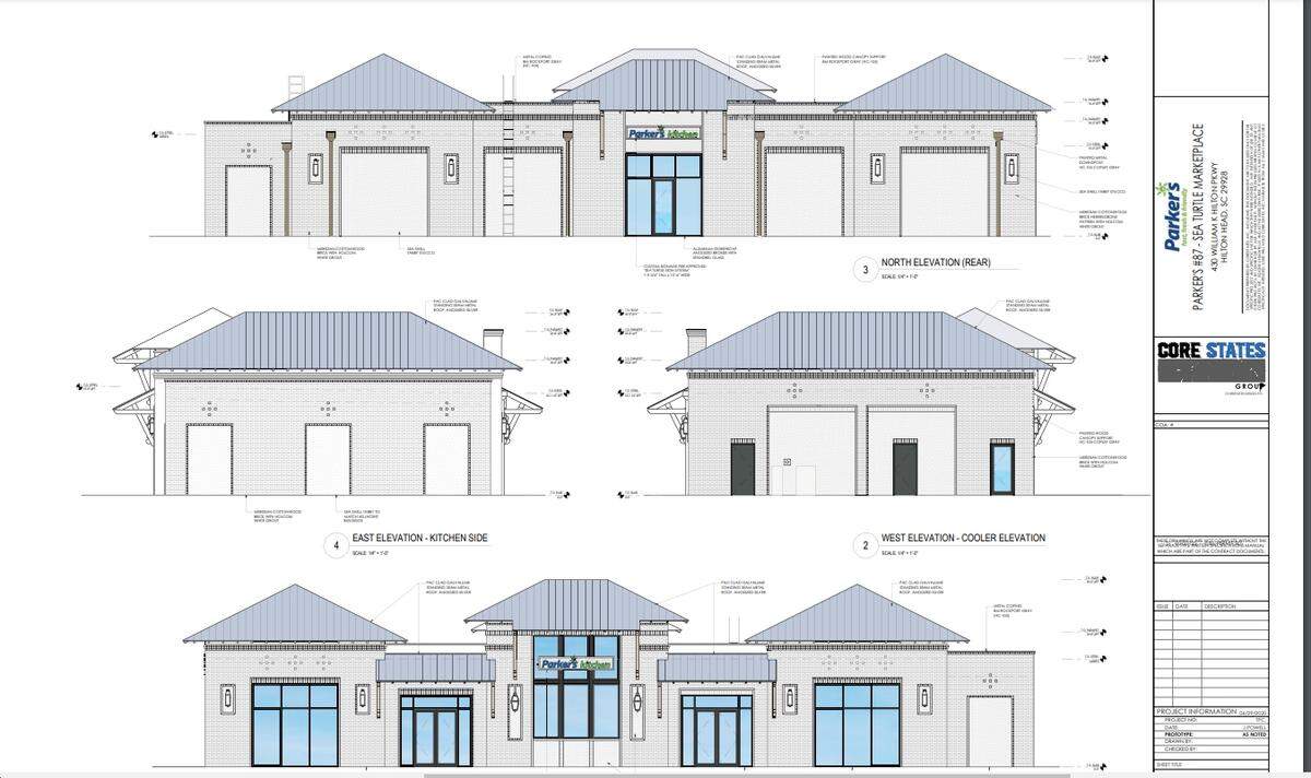 The design for the new Parker’s Kitchen at the intersection of U.S. 278 and Mathews Drive on Hilton Head Island in Sea Turtle Marketplace.