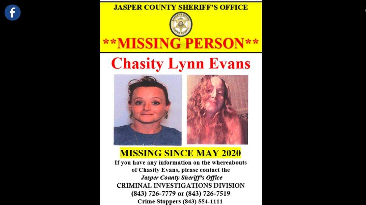 Chasity Evans was last seen by her father in May 2020, according to Chief Deputy Jeff Crosby with the Jasper County Sheriff’s Office.