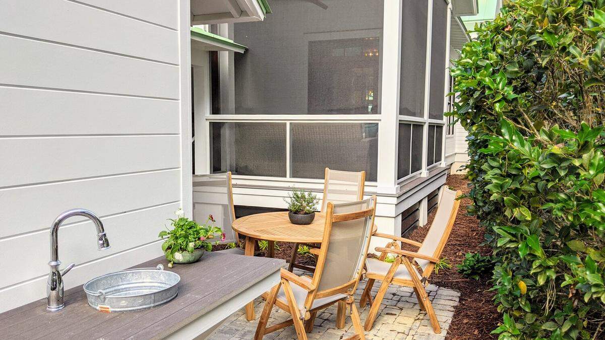 An outdoor patio area in the Southern Living Showcase Home.
