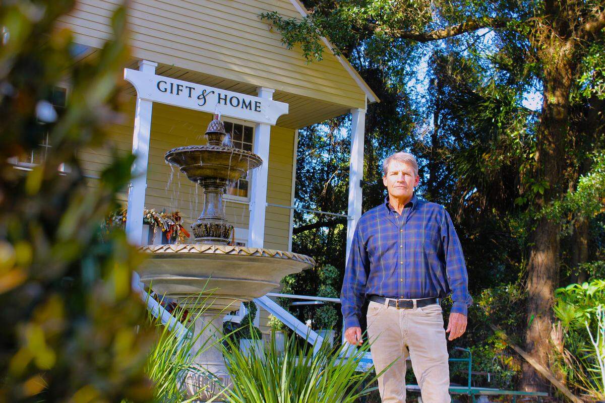 Lee Edwards, President and CEO of The Greenery, stands outside his company’s gift shop on Hilton Head. Edwards, who took over the company from his father in 2007, has led the company’s expansion to Georgia and Florida.