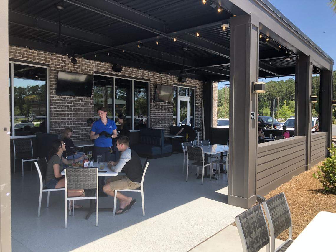 Frankie Bones in Bluffton’s Buckwalter Place opened for outdoor dining on Monday. By 1:30 p.m., the restaurant served a total of 53 people, managing partner Doug Runyan said.