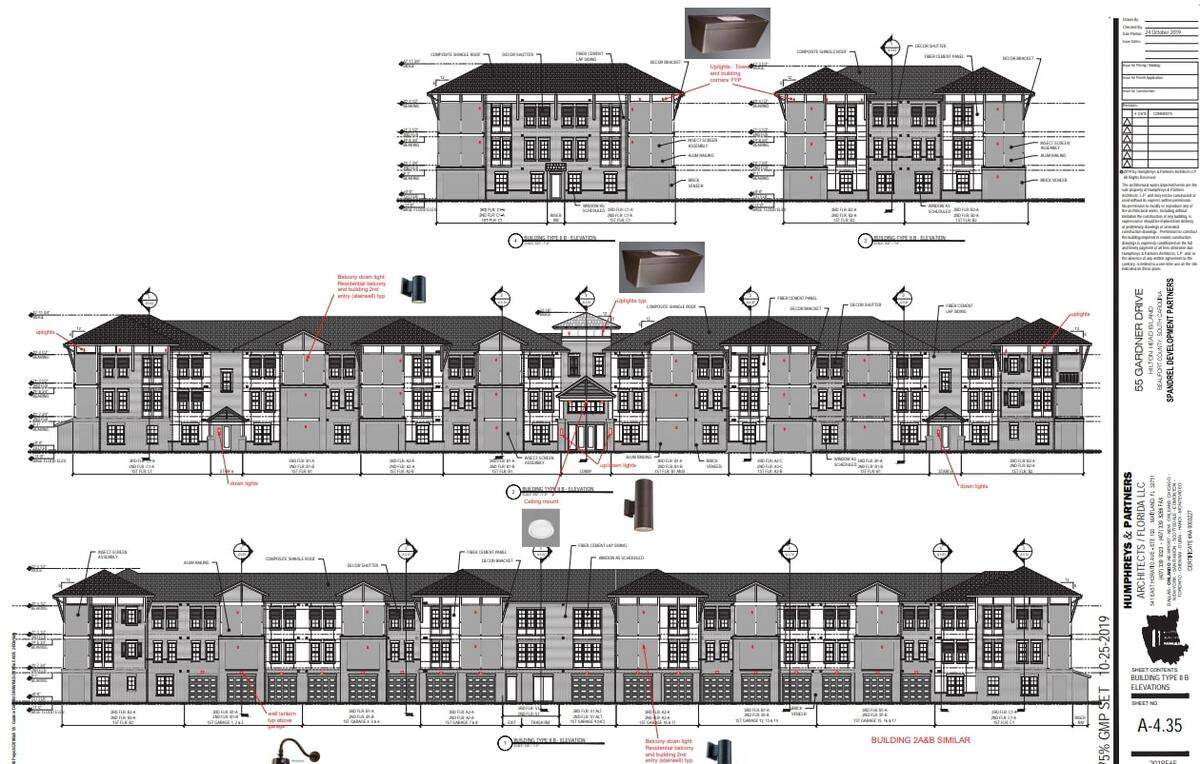The plans for 260 apartments at 55 Gardner Drive on Hilton Head Island, the former site of the Hilton Head Christian Academy.