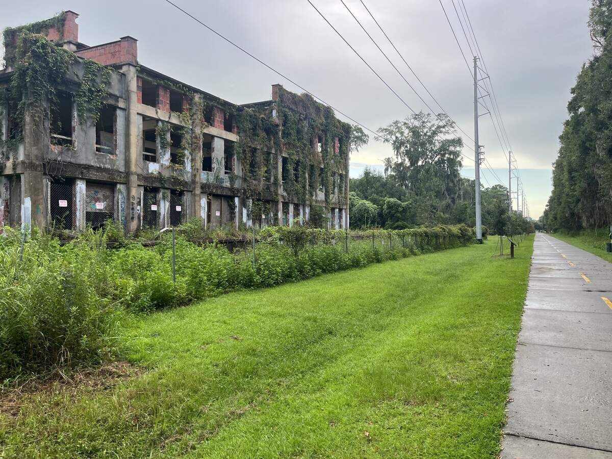 The old pickle factory along the Spanish Moss Trail in Beaufort is the historic Seacoast Packing Company, built in 1920 and listed on the National Register of Historic Places in 2008.